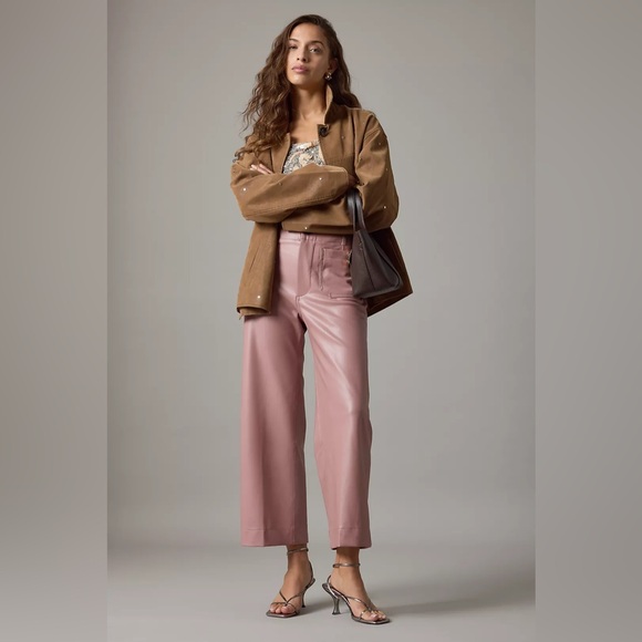 NWT Size 31 - The Colette Faux Leather Crop Wide-Leg Pants Maeve (NWT US$ 148) - Picture 9 of 16